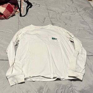 Vineyard Vines White Shirt with Green Whale Logo